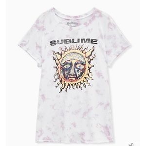 torrid White and Light Purple Tie-Dye 'Sublime' Graphic Tee
